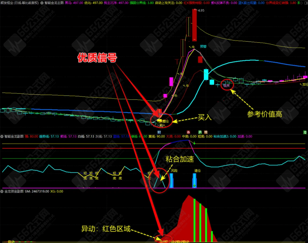 【智能金龙系统套装】 主副/选 极品指标 主龙头沉浮 三信号共振 无加密分享